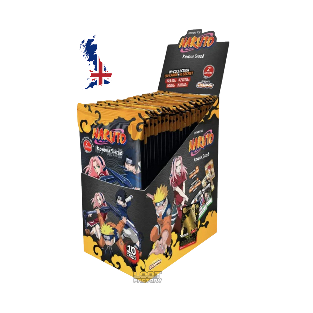 Boîte de 24 Boosters Naruto Mythos TCG - Chapitre 1 : Konoha Shidō (2ème Édition) - Version Anglaise